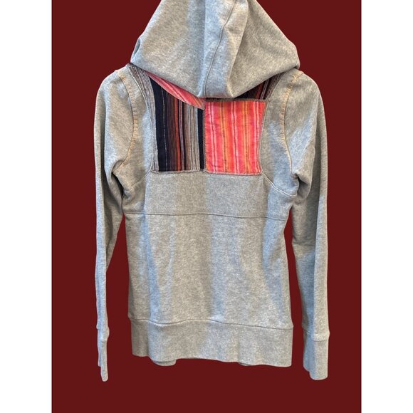 Y2K Free People Boho Hoodie Gray Knit Crochet Patchwork Pullover Festival Small - Picture 4 of 6